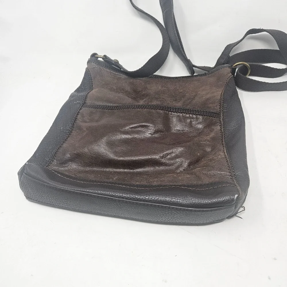 The Sak Lucia Women's Leather Purse Brown Patchwork Crossbody Shoulder Bag